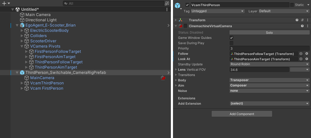 Image of Follow and Look At in hierarchy