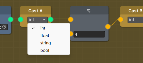 Example of output type changing via dropdown