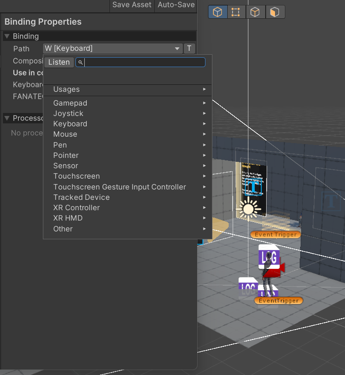 Right Pane (Binding) picking controls