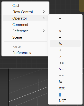 Modulo option in context menu