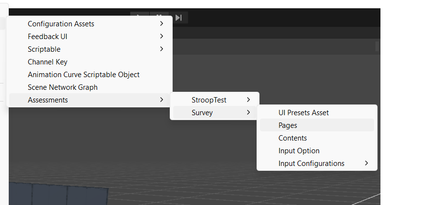 Image/gif of Survey Page Data create menu