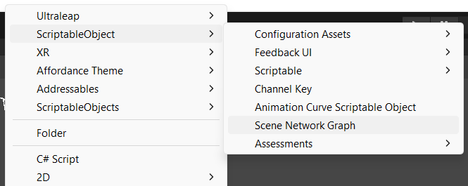 Image of Scene Network Graph option highlighted in Context Menu