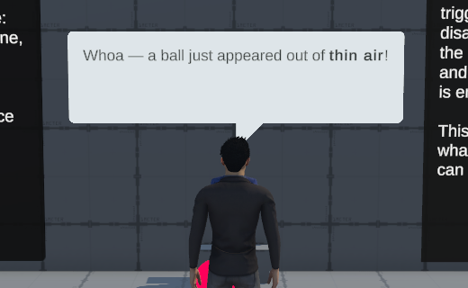 TODO: Screenshot - in-game dialogue bubble UI showing a character's name, avatar, and speech text