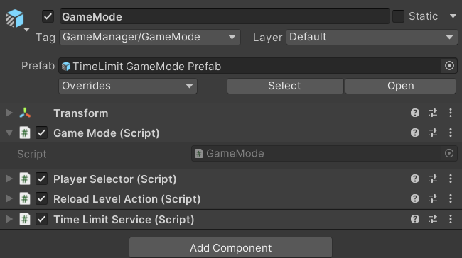 Image of Game Mode inspector