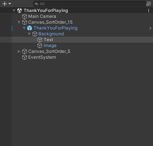 Text GameObject selected