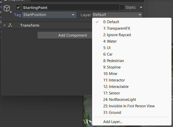 Layer dropdown