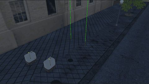 gif of the look-ahead point moving along the path ahead of the agent