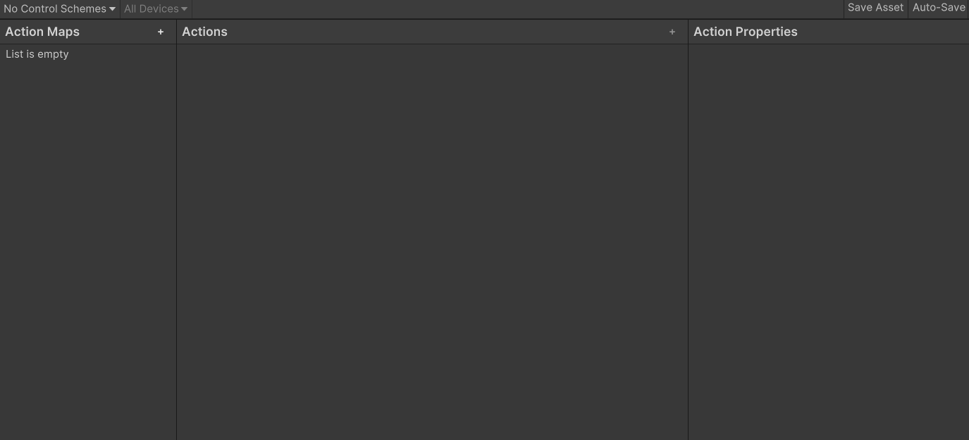 Image of Input Actions editor