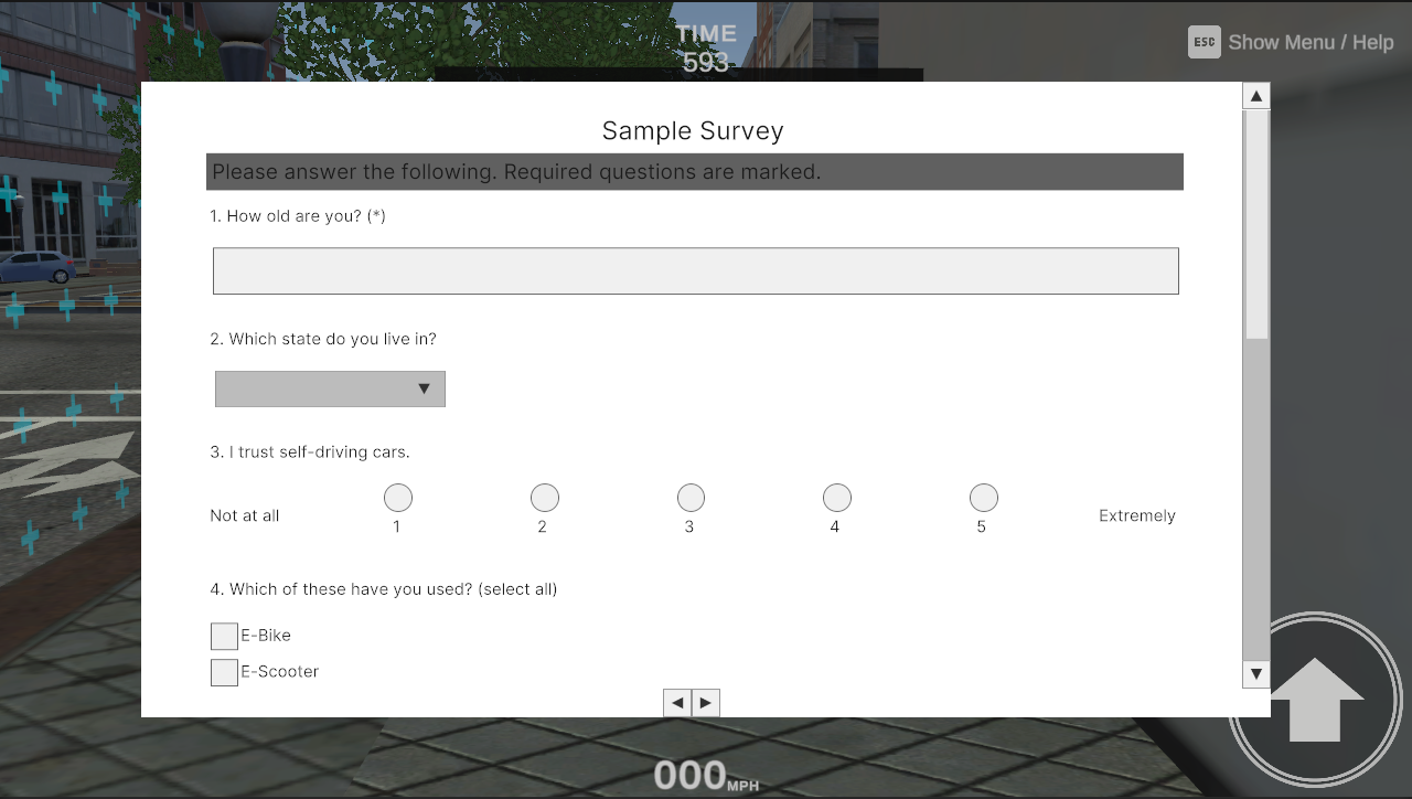 Survey Overlay in scene