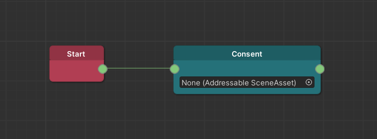 Start node connected to Scene node