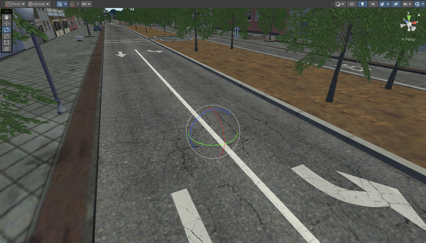 Starting Point selected in the Scene view with the Rotate tool
