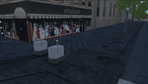 gif of delivery robot moving on path