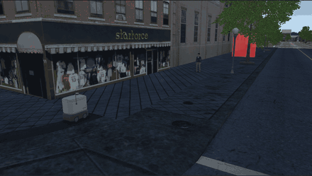 gif of a road agent stopping behind another road user, then stopping at a stop line