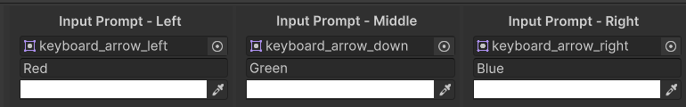 Stroop Test Set Data's Input Prompt Settings