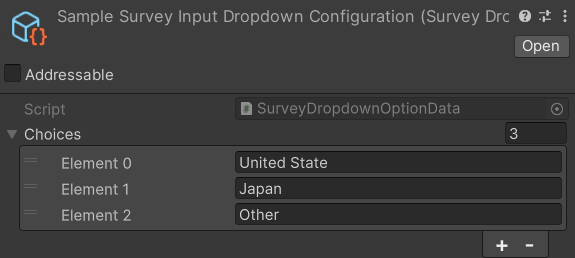 Dropdown config inspector