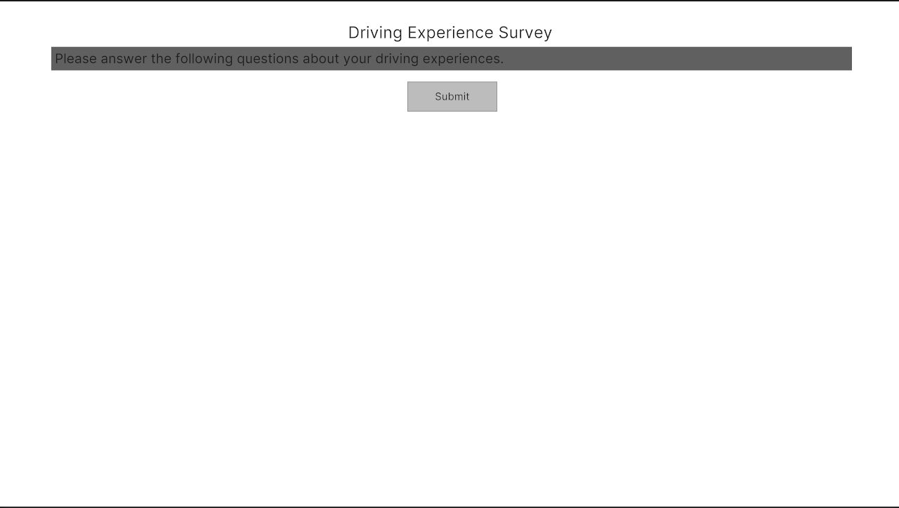 The survey page's current progress (with only header and subheader)