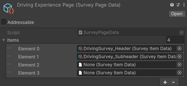 DrivingExperiencePage's current state