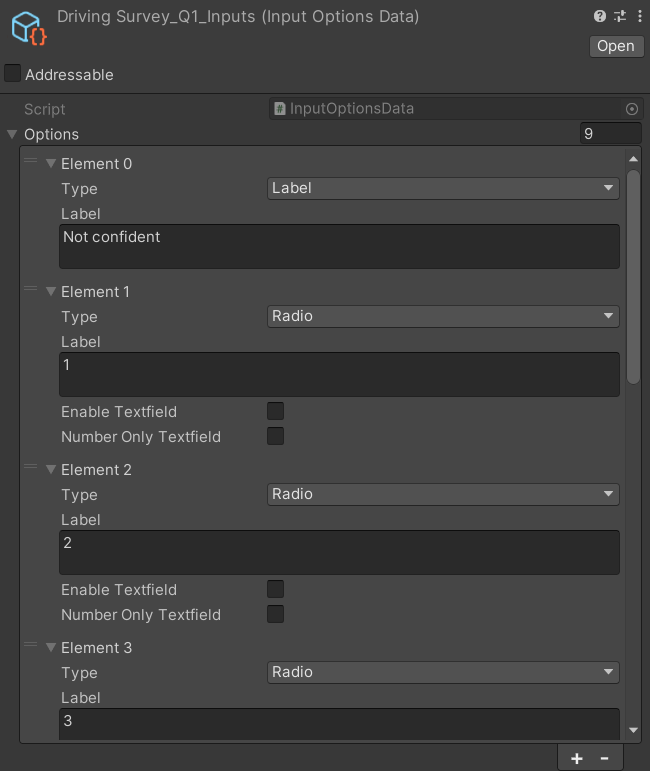 Image of configured DrivingSurvey_Q1_Inputs