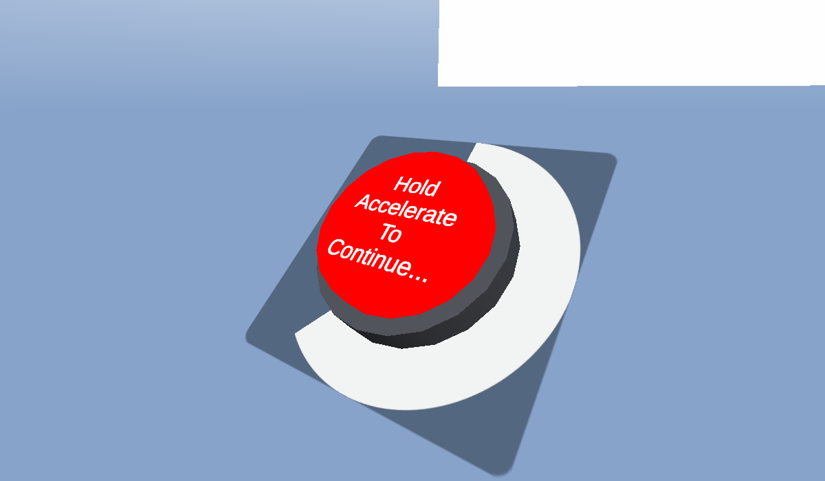 The VR Room Button in a VR scene, with its hold bar partly filled