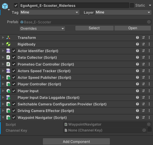 Waypoint Navigator Component Inspector