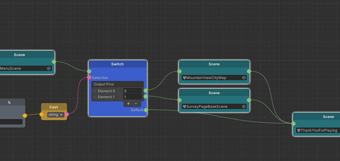 Example of multiple selected nodes