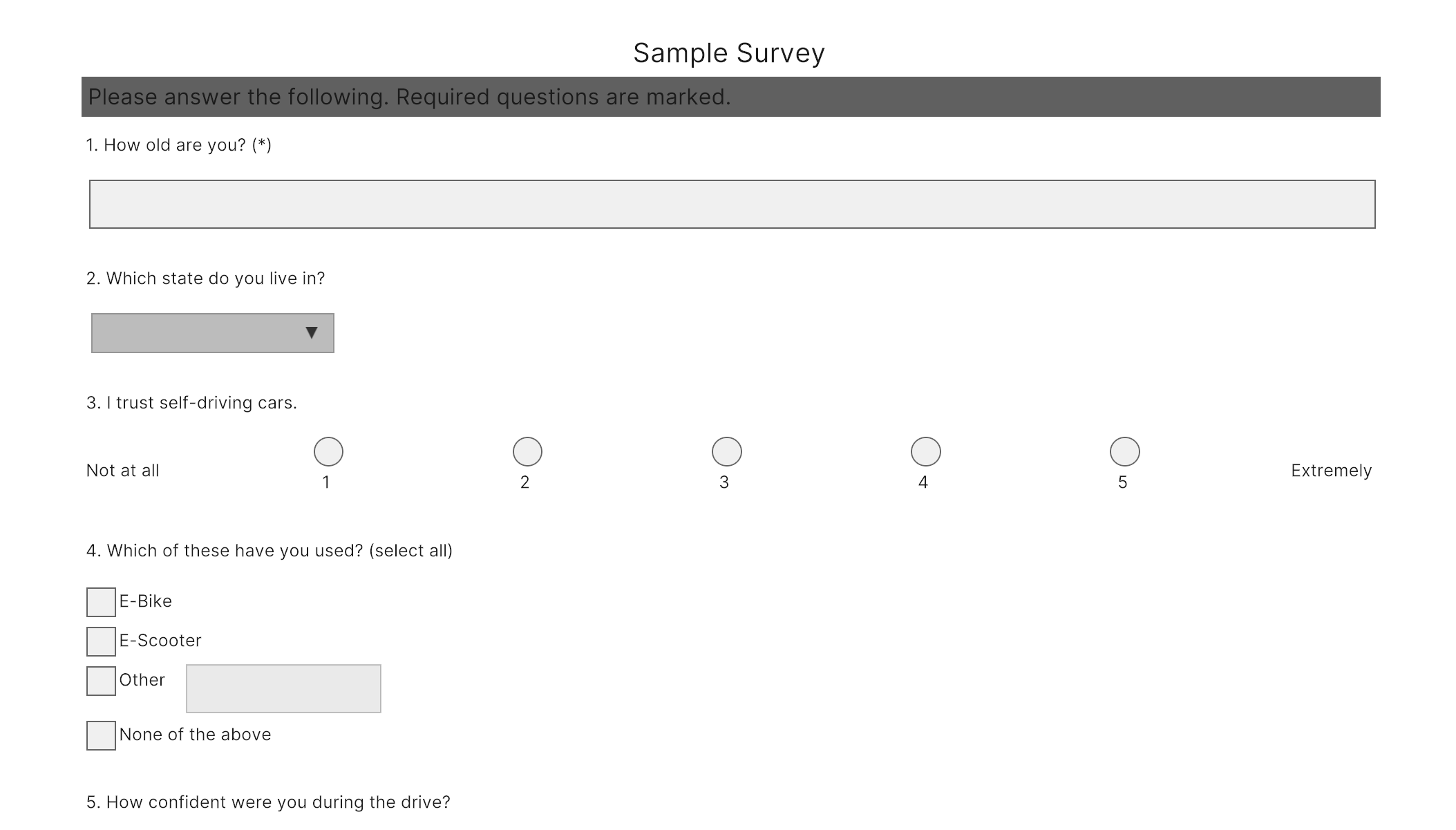 Assessments — survey